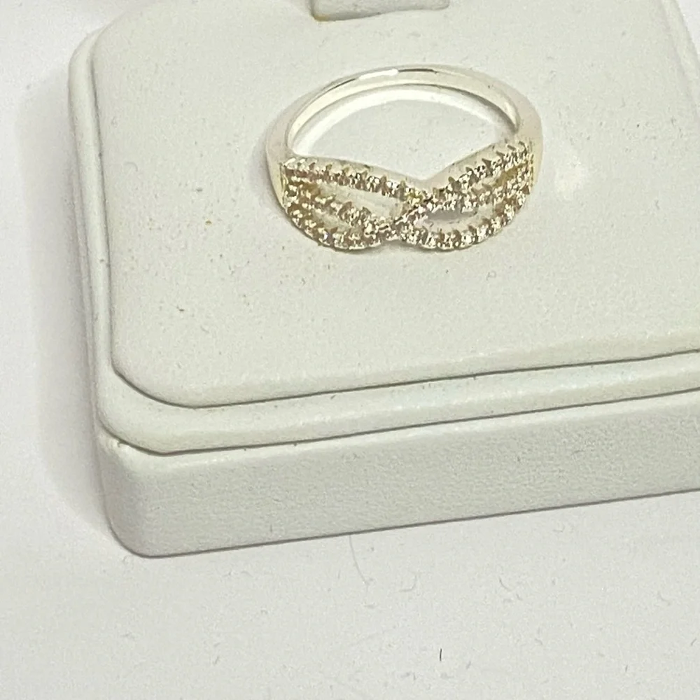 Dillard’s Silver Rhinestone Infinity Ring - Picture 5 of 7